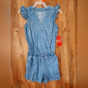 Wonder nation blue jeans girls shorts romper